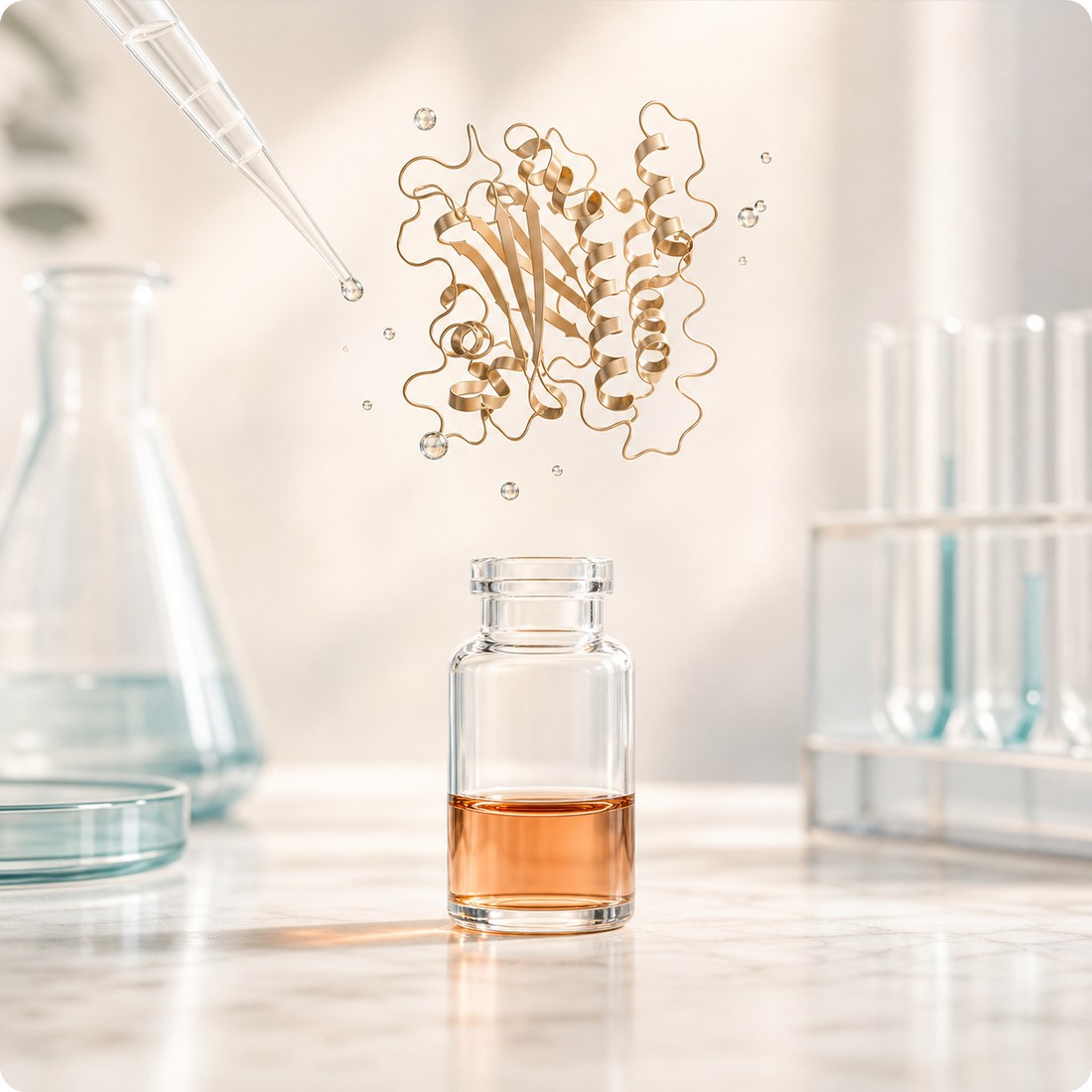 Ферментная структура над лабораторным образцом NEXTZYME