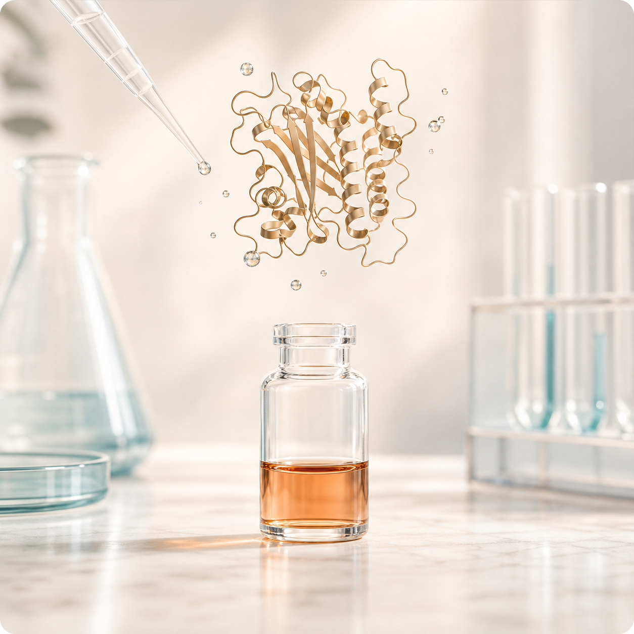 Ферментная структура над лабораторным образцом NEXTZYME